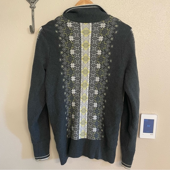 Eddie Bauer Zip Up Fair Isle Nordic Cardigan Sweater Jacket - Picture 7 of 7
